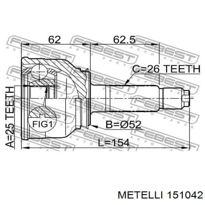 ШРУС наружный передний G01225500B Mazda