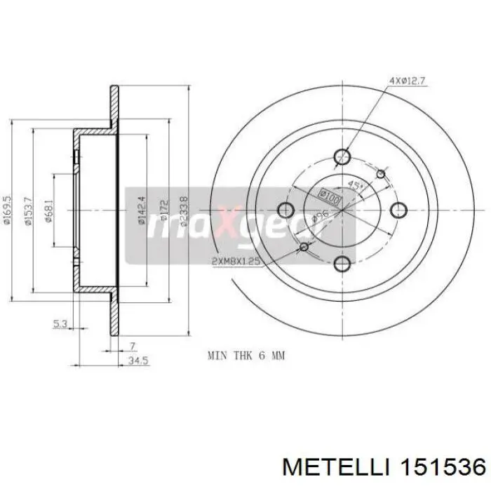 Купить 151536 Metelli Внешняя граната