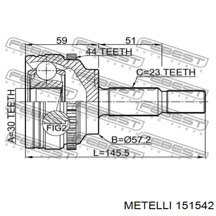 Купить 151542 Metelli Внешняя граната