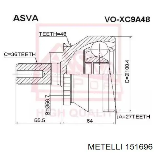 ШРУС наружный BGA CV4208A