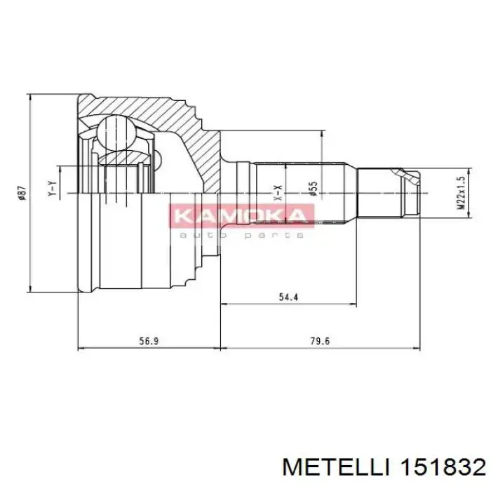 ШРУС наружный передний 151832 Metelli