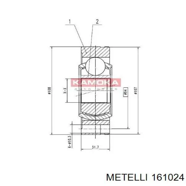 Шарнир угловых скоростей внутренний передний Metelli 161024 цена, от 27.33 USD