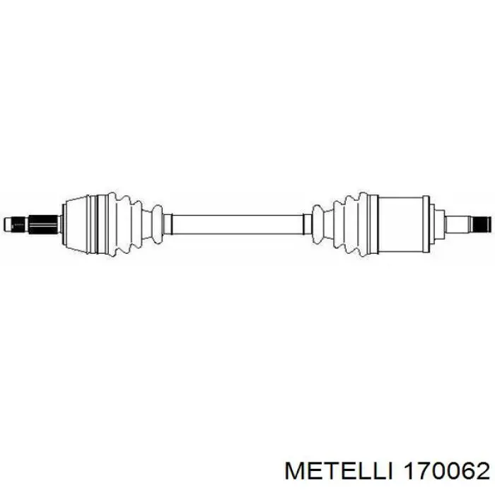 170062 Metelli полуось (привод передняя левая)