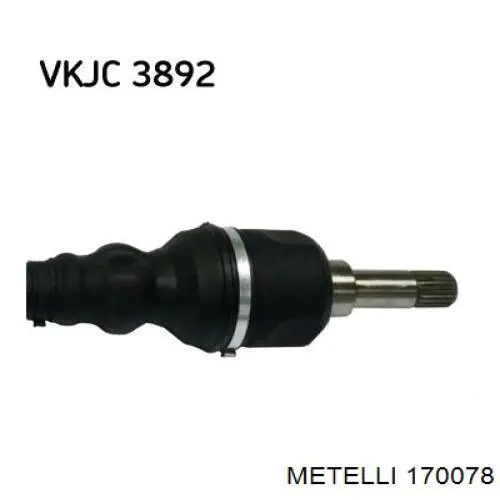 170078 Metelli Полуось передняя левая
