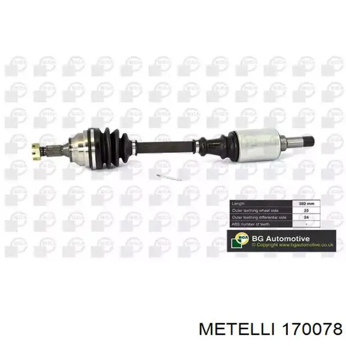 Привод передний левый Metelli 170078 цена, от 75.77 USD