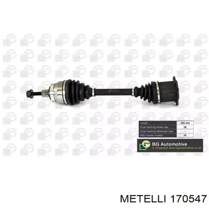 Купить 170547 Metelli Привод в сборе левый