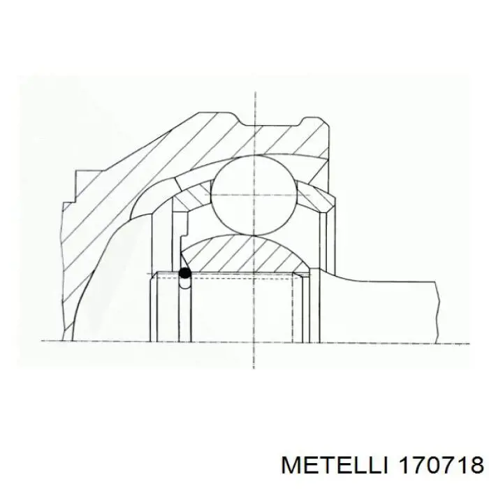 Полуось (привод) передняя левая 170718 Metelli