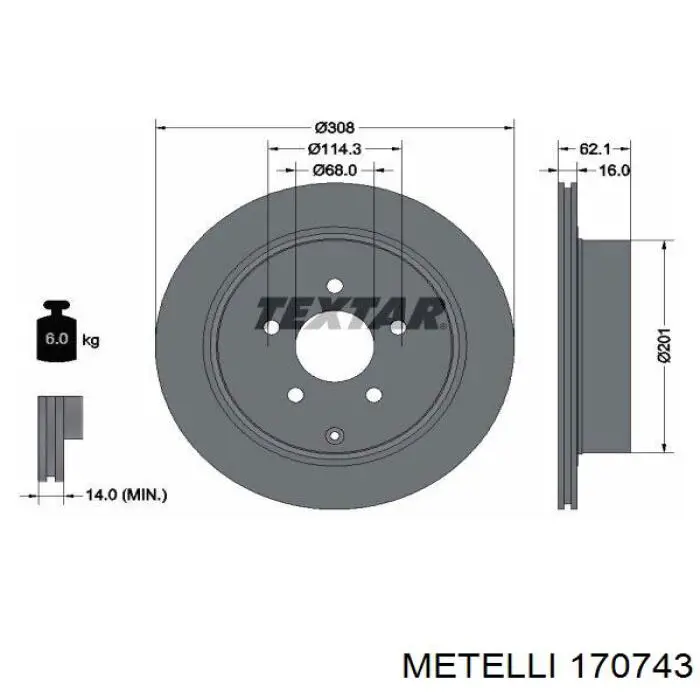 Купить 170743 Metelli Вал приводной правый
