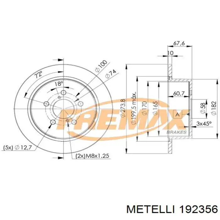 Купить 192356 Metelli Ступица переднего колеса