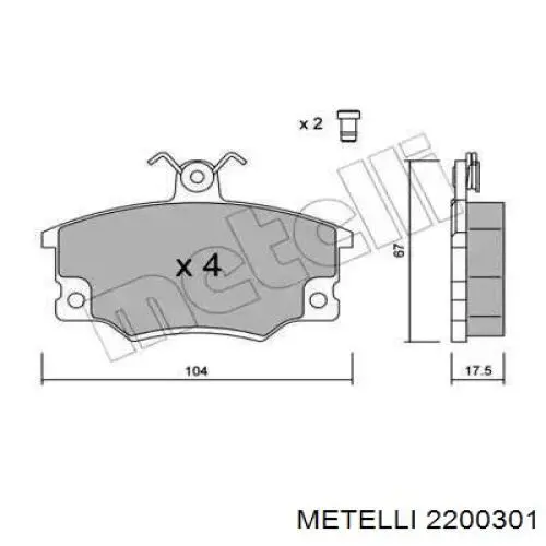 22-0030-1 Metelli колодки тормозные передние дисковые