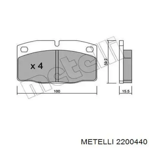 22-0044-0 Metelli колодки тормозные передние дисковые