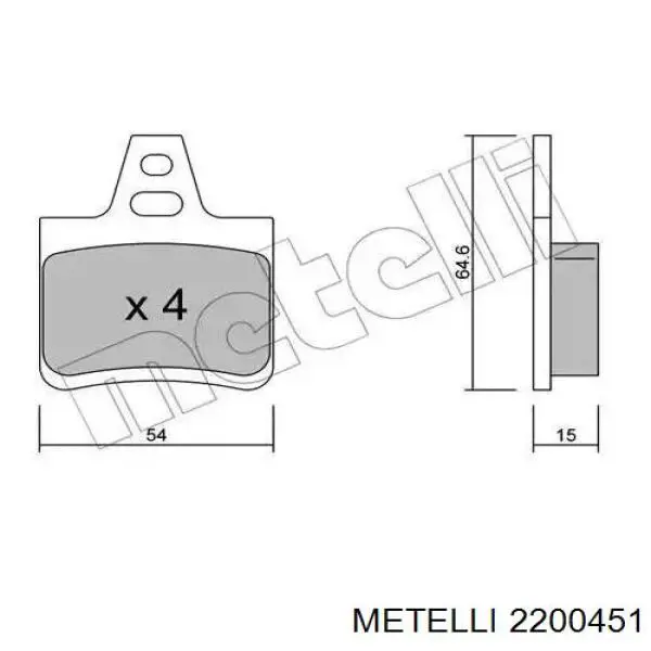 Колодки Metelli 2200451 цена, от 17.51 USD