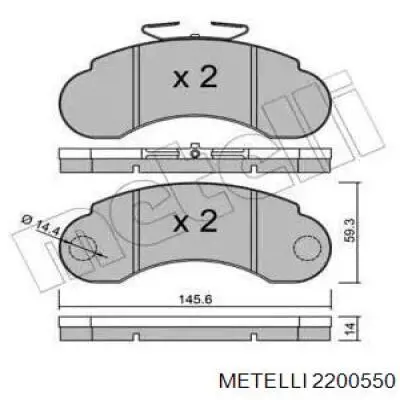 2200550 Metelli Колодки тормозные дисковые комплект