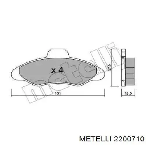 22-0071-0 Metelli передние тормозные колодки