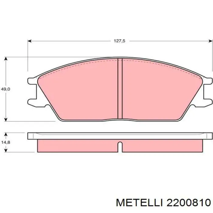 Колодки гальмівні передні, дискові 2200810 Metelli