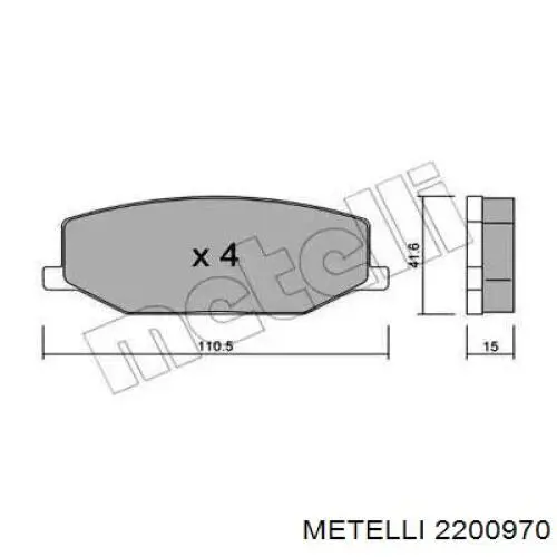 22-0097-0 Metelli передние тормозные колодки