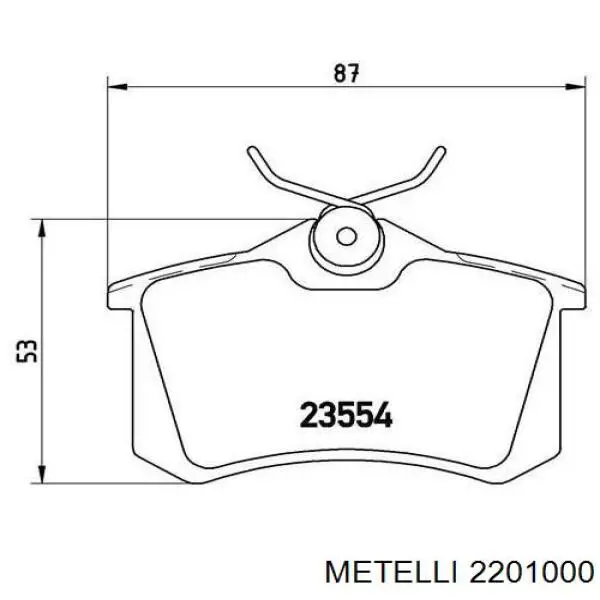 Купить 2201000 Metelli Колодки тормозные задние, дисковые
