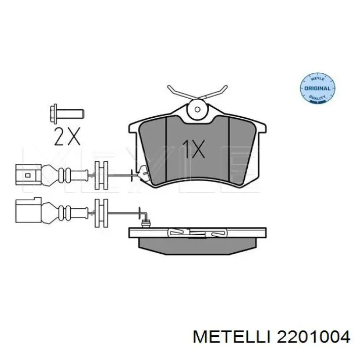 Купить 2201004 Metelli Колодки тормозные задние, дисковые