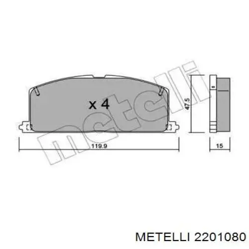 Передние тормозные колодки 2201080 Metelli