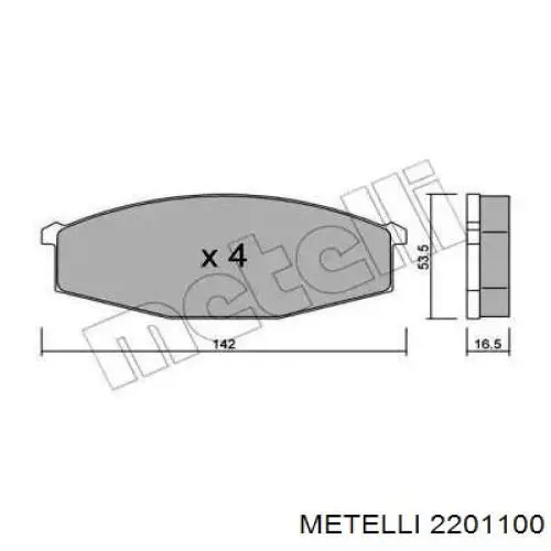 22-0110-0 Metelli передние тормозные колодки