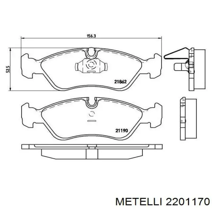 Купить 2201170 Metelli Колодки тормозные