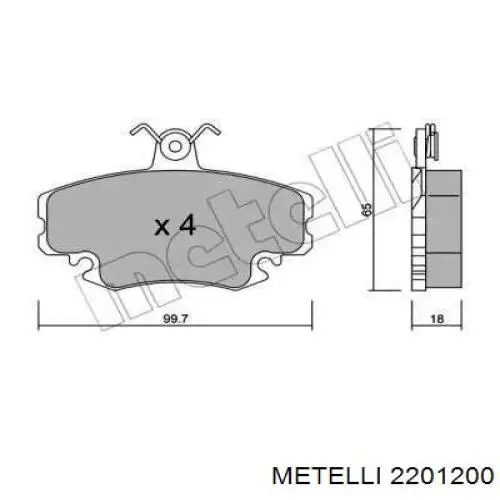 22-0120-0 Metelli передние тормозные колодки