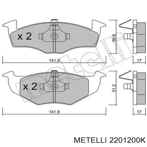 Колодки Metelli 2201200K цена, от 17.80 USD