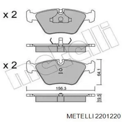 22-0122-0 Metelli передние тормозные колодки