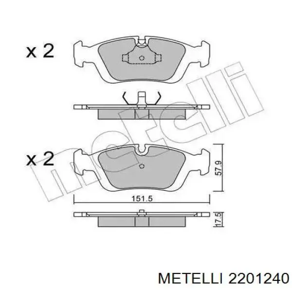 22-0124-0 Metelli колодки тормозные передние дисковые