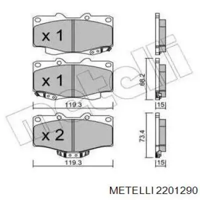 Передние тормозные колодки 2201290 Metelli