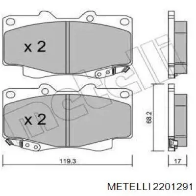 Передние тормозные колодки 2201291 Metelli