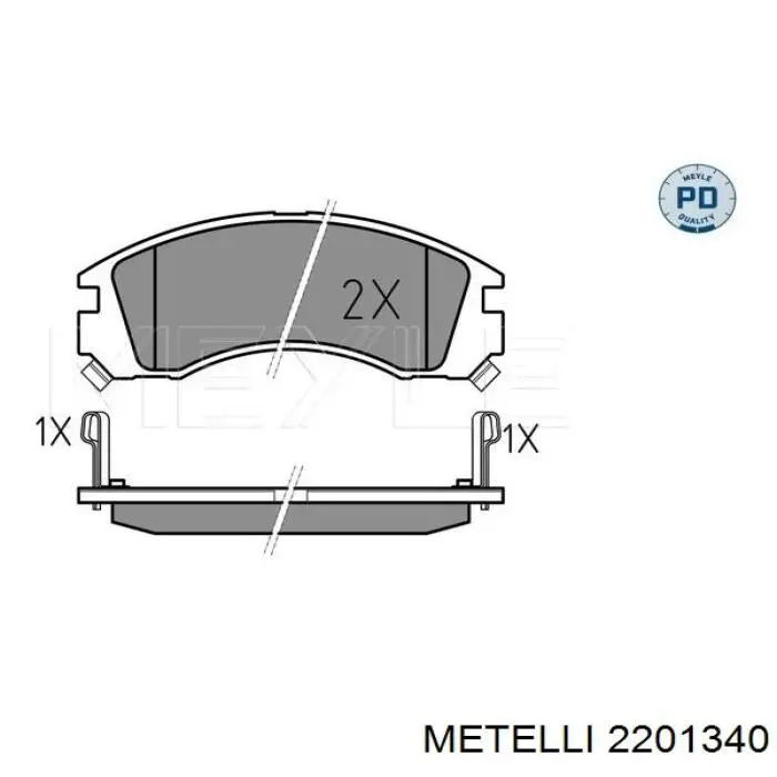 Передние тормозные колодки 2201340 Metelli