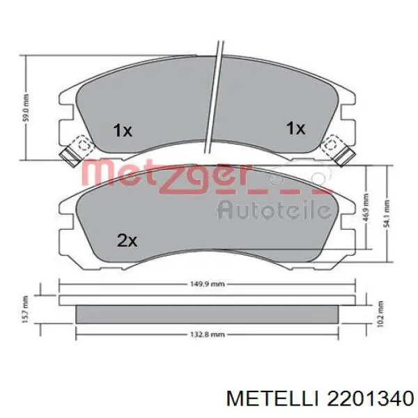 2201340 Metelli Колодки передние