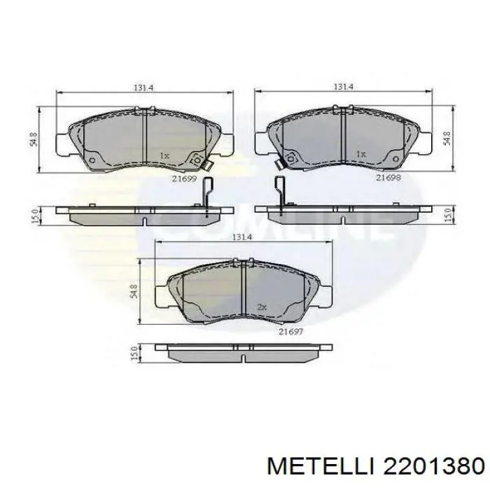 2201380 Metelli Колодки передние