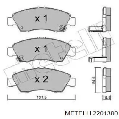 22-0138-0 Metelli передние тормозные колодки