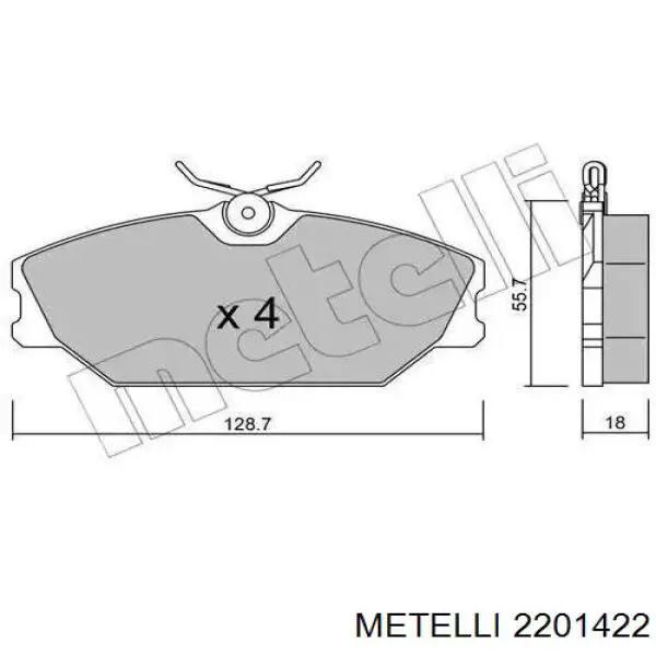 22-0142-2 Metelli колодки тормозные передние дисковые
