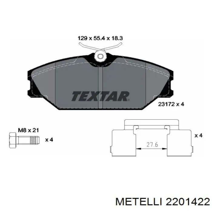 Колодки Metelli 2201422 цена, от 21.08 USD
