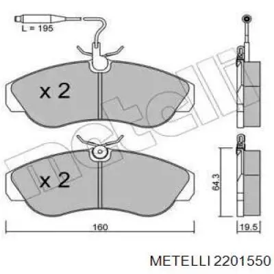 22-0155-0 Metelli колодки тормозные передние дисковые