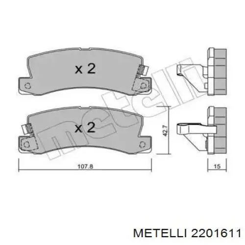 22-0161-1 Metelli задние тормозные колодки