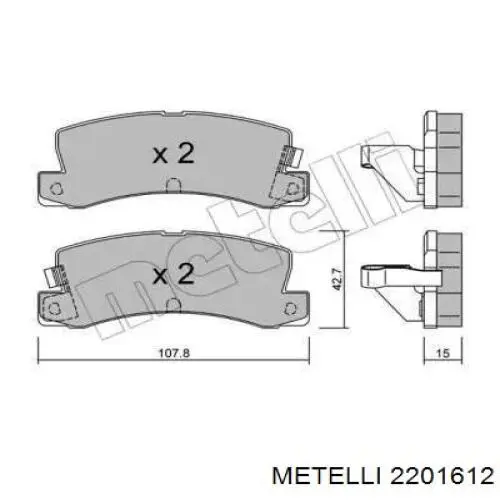 22-0161-2 Metelli задние тормозные колодки