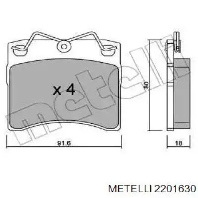2201630 Metelli Колодки передние