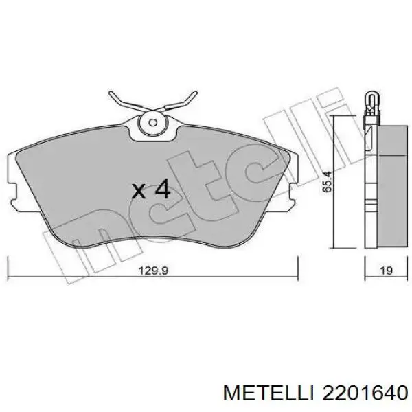 22-0164-0 Metelli передние тормозные колодки