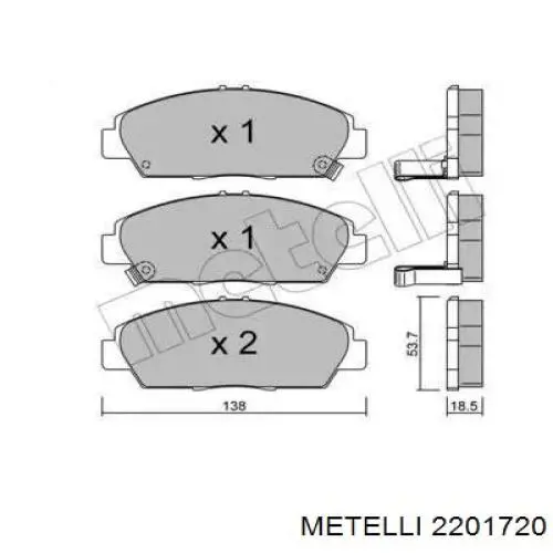 22-0172-0 Metelli передние тормозные колодки