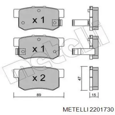 22-0173-0 Metelli задние тормозные колодки