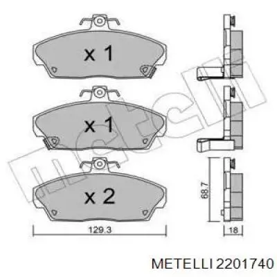 Передние тормозные колодки 2201740 Metelli