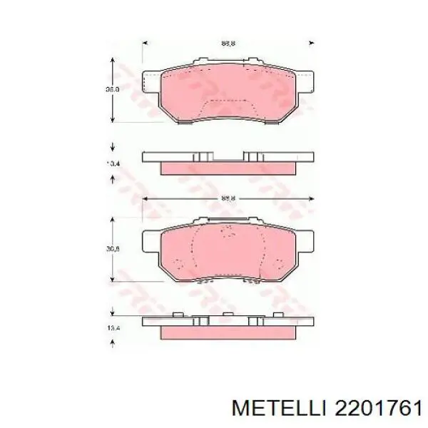 Задние дисковые колодки Metelli 2201761