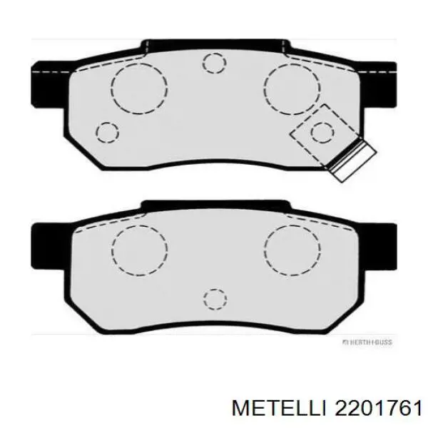 Купить 2201761 Metelli Колодки тормозные задние, дисковые