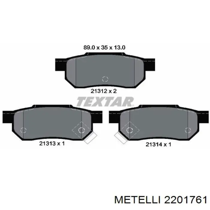 Колодки дисковые  Metelli 2201761 цена, от 17.07 USD