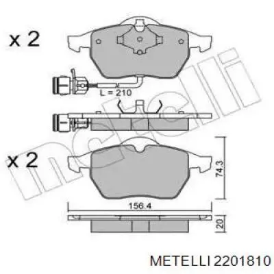 Передние тормозные колодки 2201810 Metelli