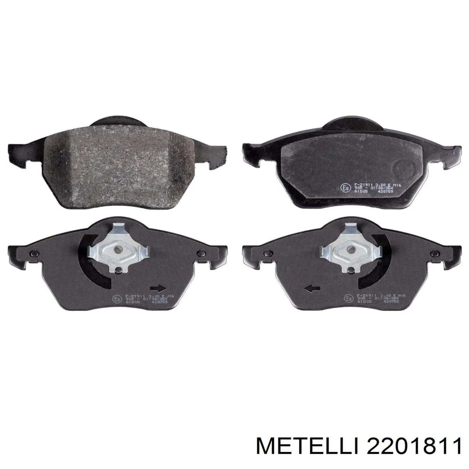 Передние тормозные колодки 2201811 Metelli